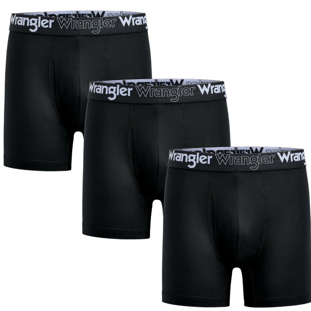 NWT Size M Wrangler Men’s Lightweight Performance Stretch Boxer Briefs 3-Pack